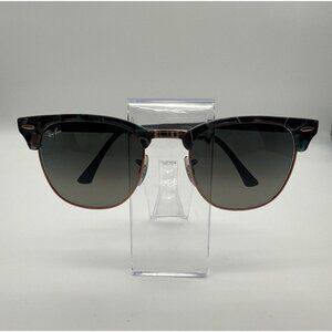 Ray Ban RB3016 Clubmaster Fleck Sunglasses Grey Green Gradient Gold trim